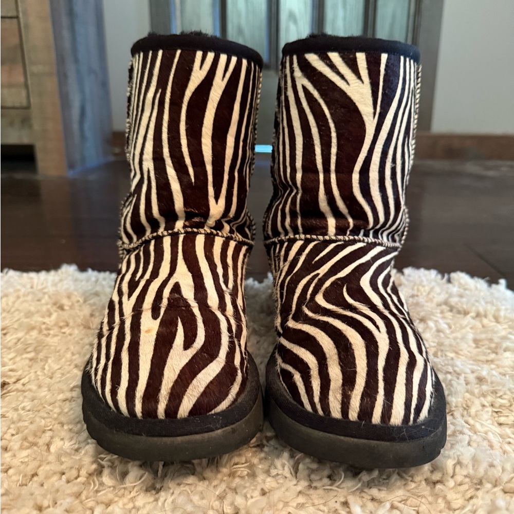UGG Zebra Print Ankle Boots